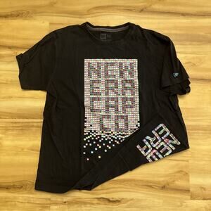 Vintage New Era Logo Hats Fitteds SnapBacks Black 59/50 Tee Shirt Size XL